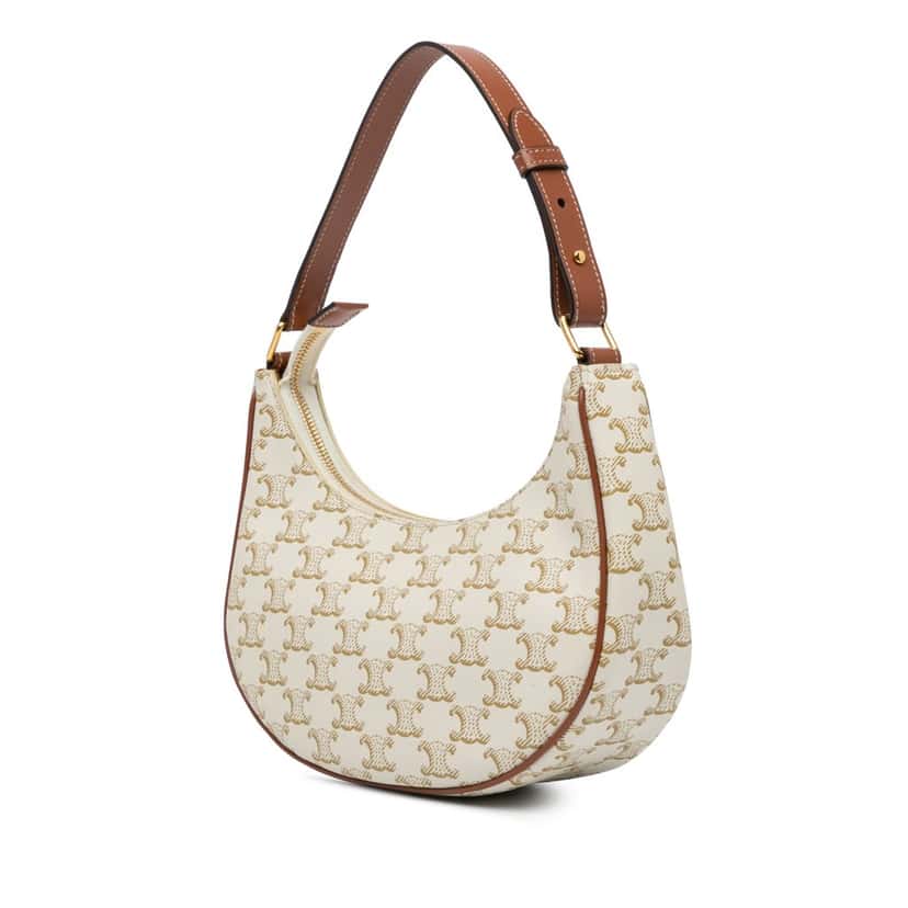 Celine Triomphe Coated Canvas Ava Shoulder Bag Brown Canvas Good condition - Back View