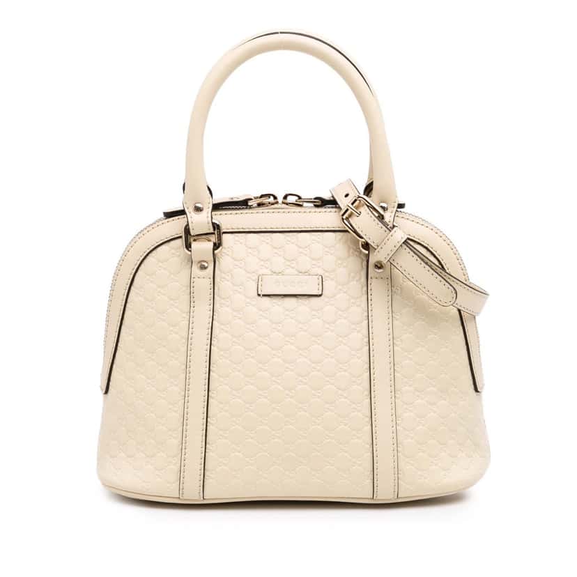 Gucci Mini Microguccissima Dome Satchel White Leather Good condition - Front View