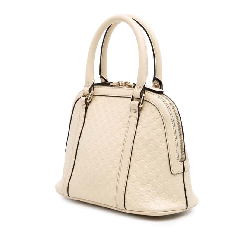 Gucci Mini Microguccissima Dome Satchel White Leather Good condition - Back View