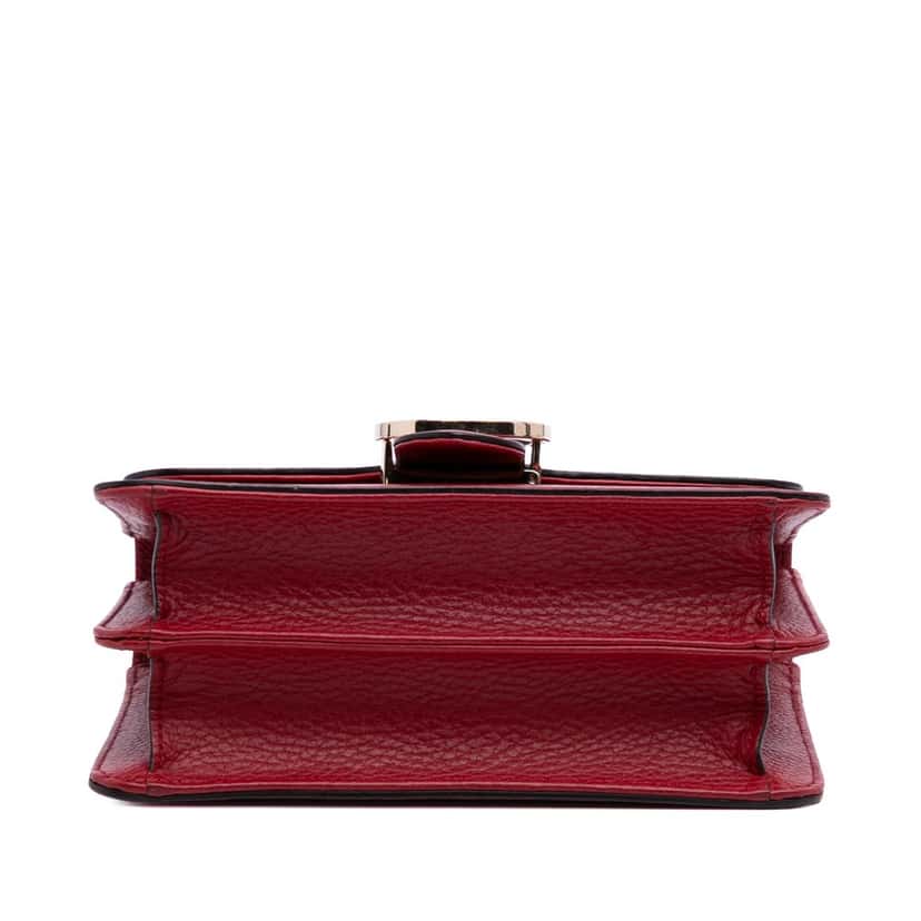 Gucci Small Dollar Calfskin Interlocking G Crossbody Red Leather Good condition - Inside View