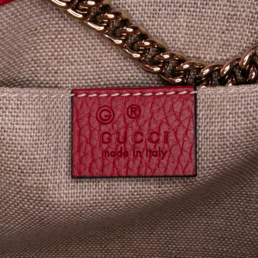 Gucci Small Dollar Calfskin Interlocking G Crossbody Red Leather Good condition - Box View