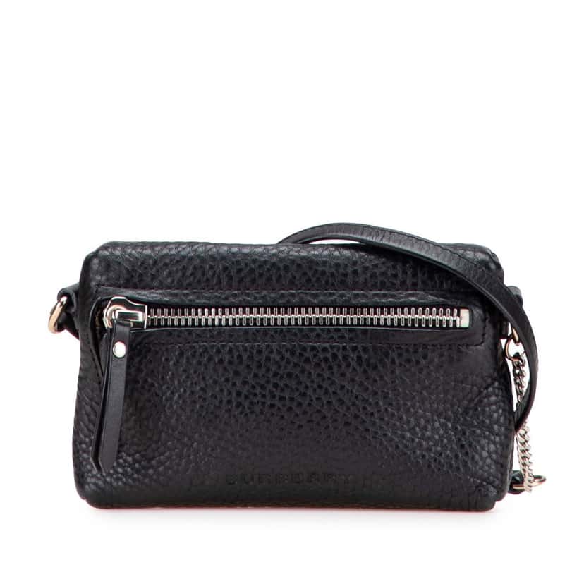 Burberry Mini Grainy Calfskin Rossett Crossbody Black Leather Good condition - Front View