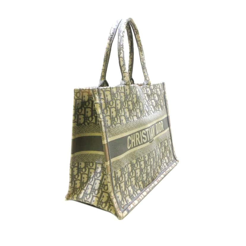 Dior Medium Oblique Book Tote Grey Canvas Good condition - Back View