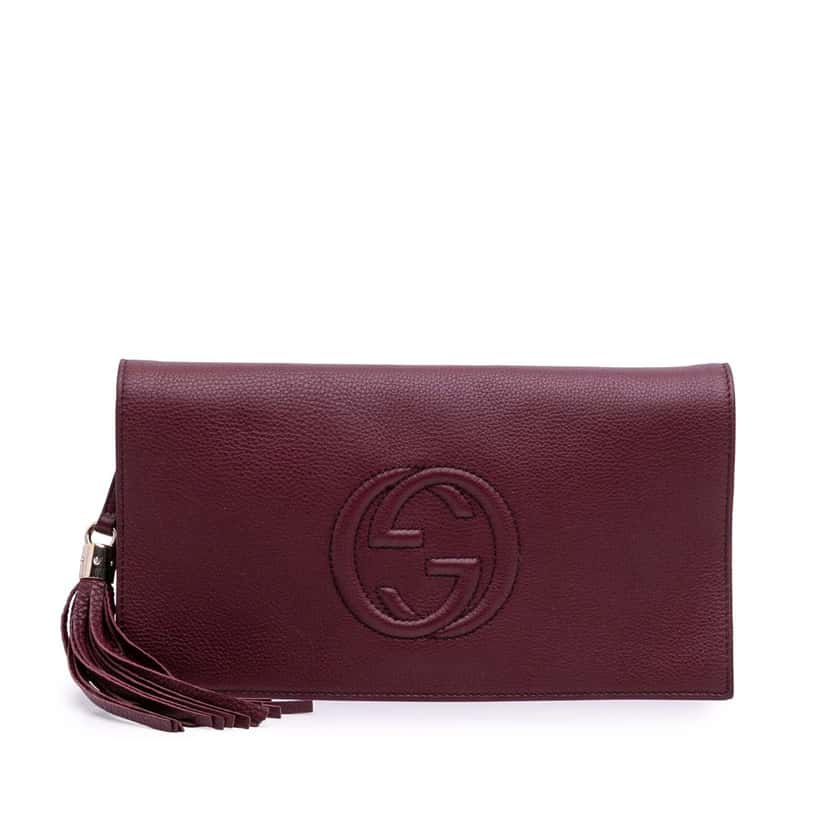 Gucci Leather Soho Disco Clutch Red Leather Good condition - Front View