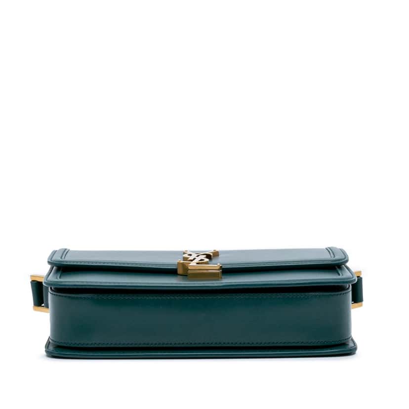 Saint Laurent Medium Leather Solferino Satchel In Box Green Leather Good condition - Inside View