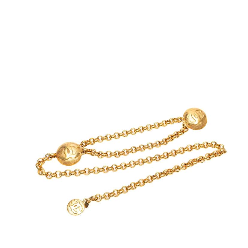 Chanel Gold Plated Medallion Chain Belt Gold Metal Good condition - Front View