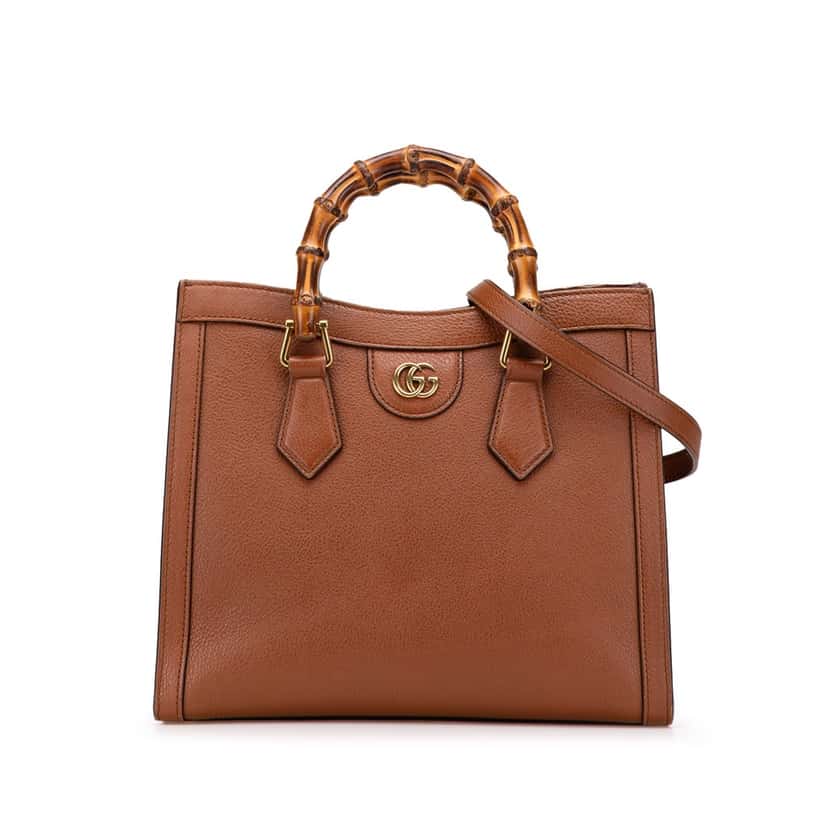 Gucci Small Leather Bamboo Diana Satchel Brown Leather Good condition - Front View