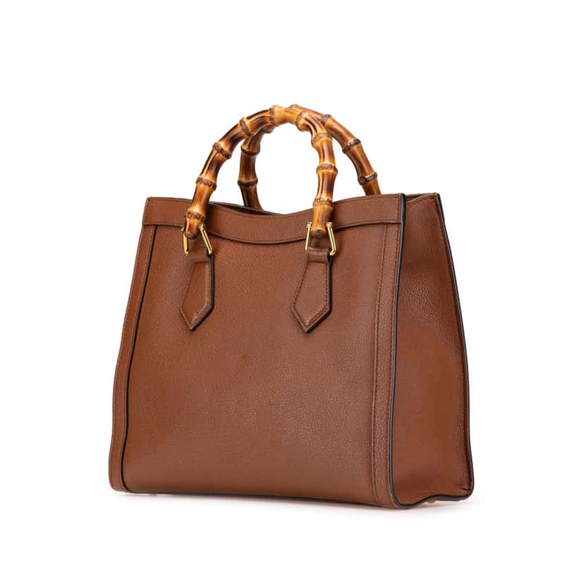 Gucci Small Leather Bamboo Diana Satchel Brown Leather Good condition - Back View