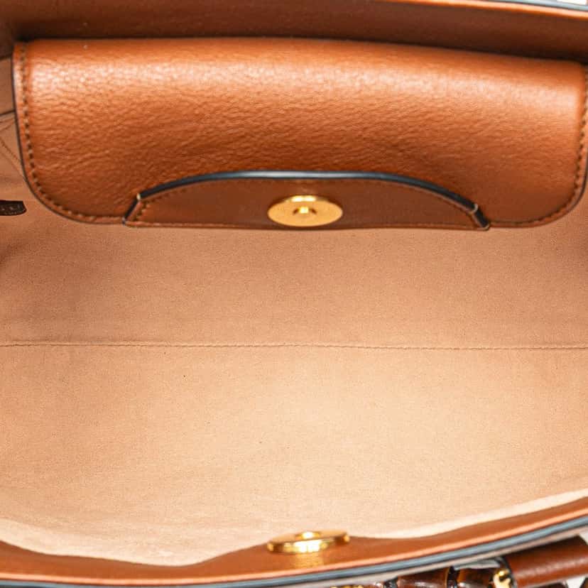 Gucci Small Leather Bamboo Diana Satchel Brown Leather Good condition - Model View