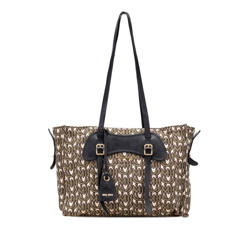 Miu Miu Canvas Monogram Tote Brown Canvas Good condition - Front View