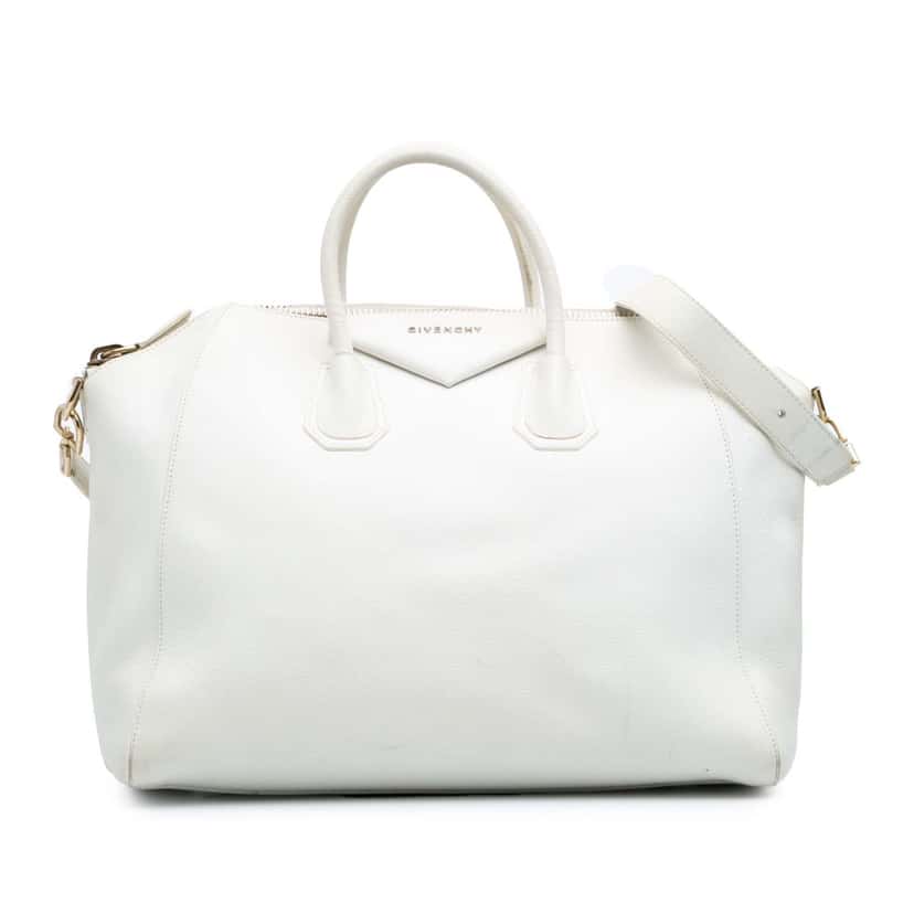 Givenchy Large Leather Antigona Satchel White Leather Good condition - Front View