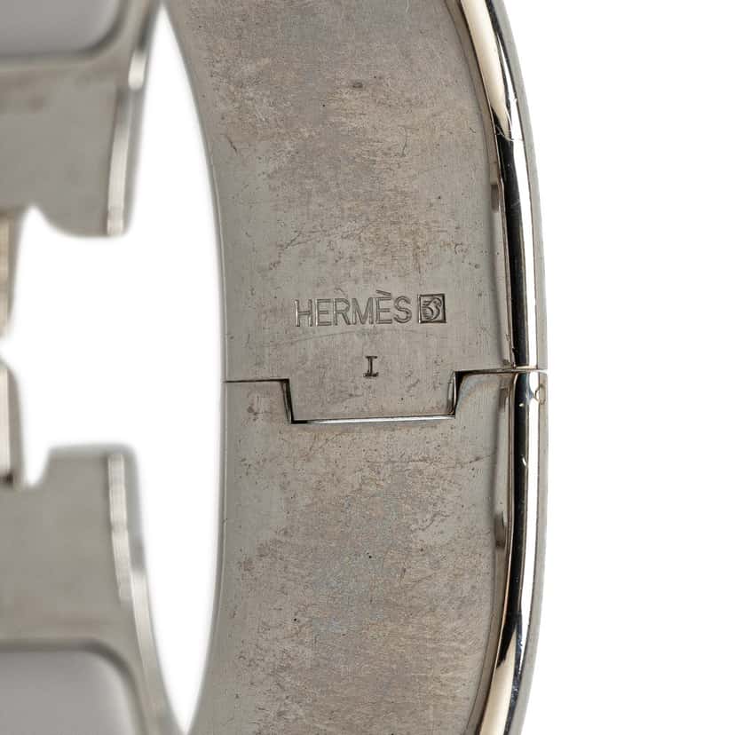 Hermès Wide Enamel Clic Clac H Bracelet GM White Good condition - Model View