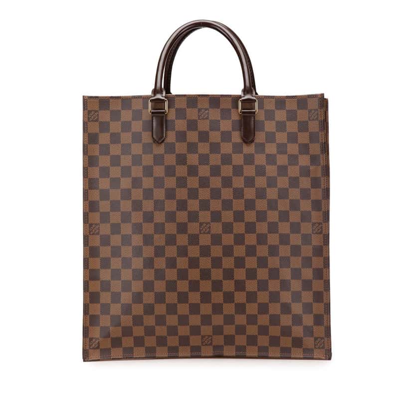 Louis Vuitton Damier Ebene Sac Plat Brown Canvas Good condition - Front View