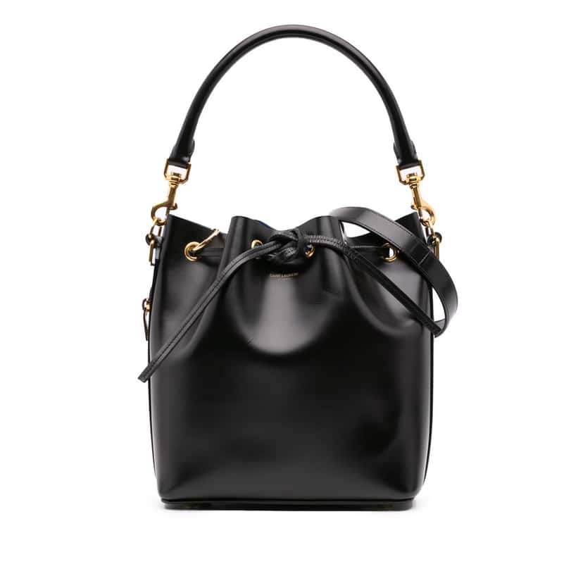 Saint Laurent Medium Leather Emmanuelle Bucket Bag Black Leather Good condition - Front View