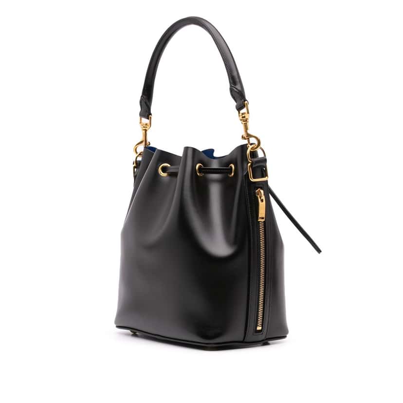 Saint Laurent Medium Leather Emmanuelle Bucket Bag Black Leather Good condition - Back View