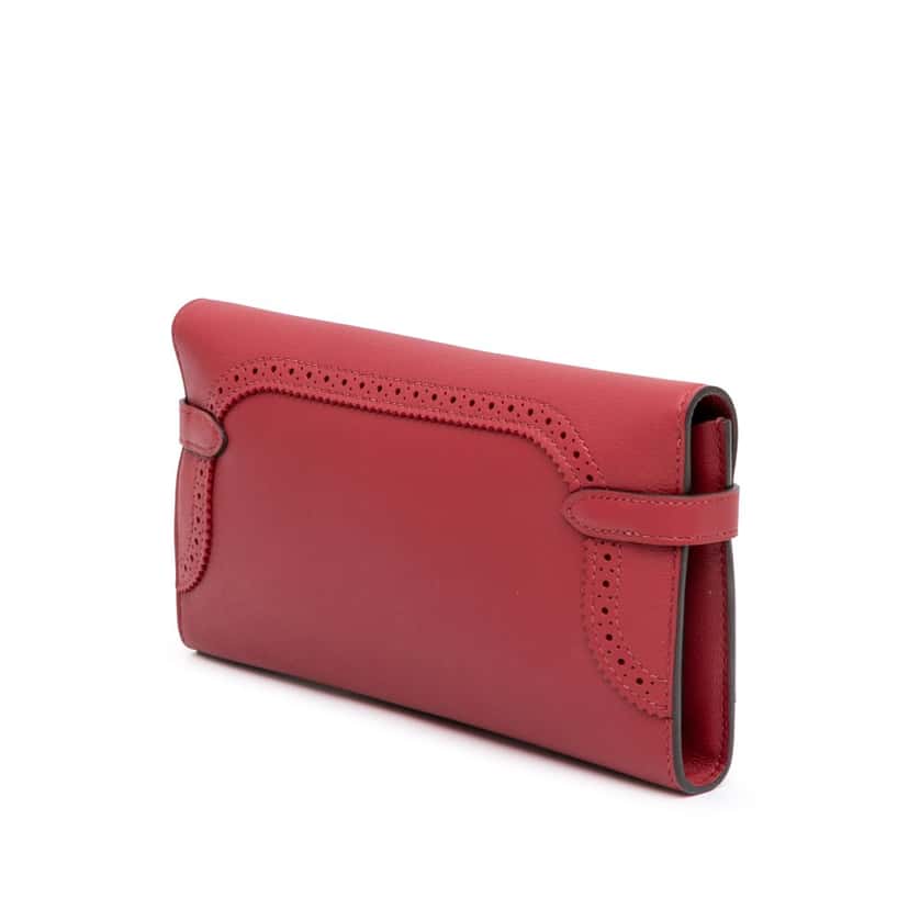 Hermès Swift Ghillies Kelly Longue Wallet Red Leather Good condition - Back View