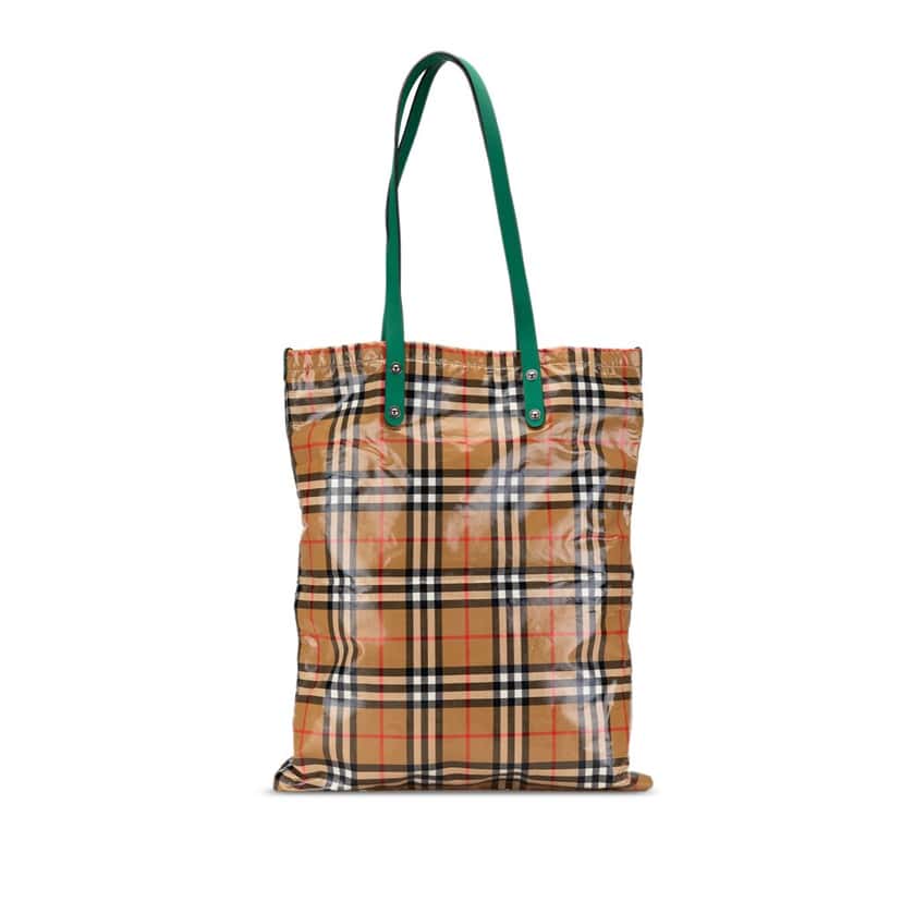 Burberry House Check Coated Canvas Tote Brown Canvas Good condition - Front View