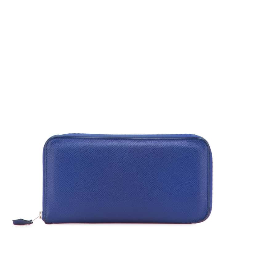 Hermès Epsom Azap Classique Wallet Blue Leather Good condition - Front View