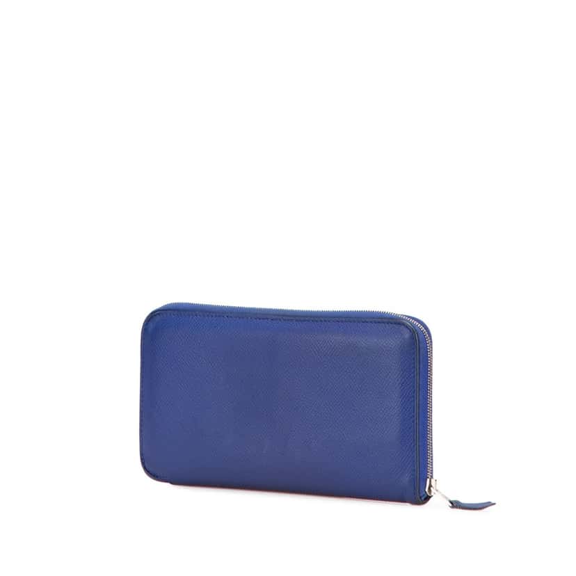 Hermès Epsom Azap Classique Wallet Blue Leather Good condition - Back View
