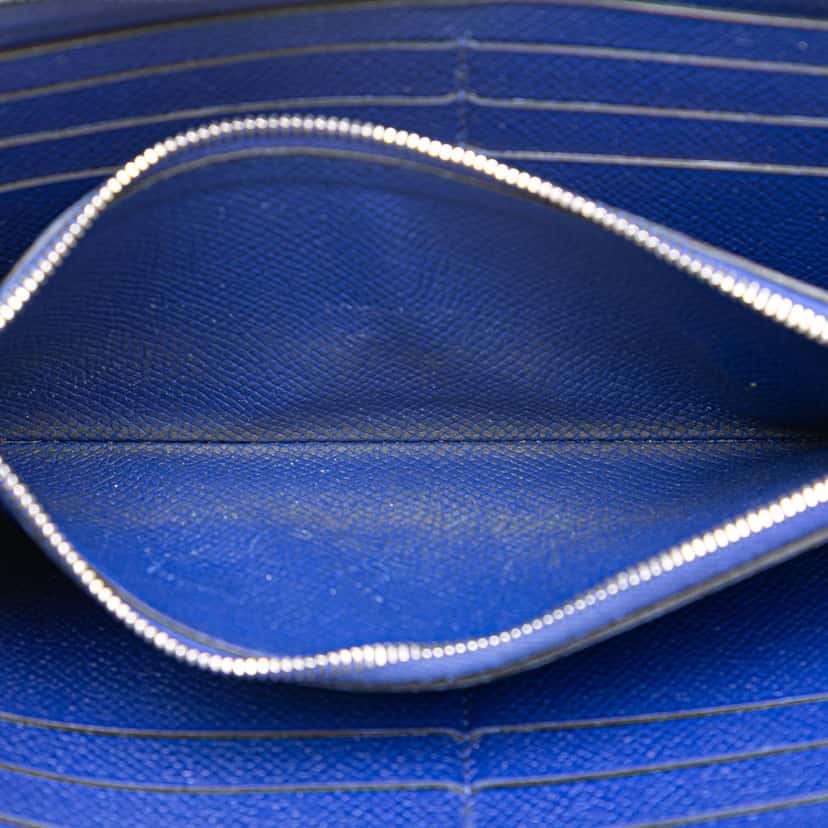 Hermès Epsom Azap Classique Wallet Blue Leather Good condition - Box View