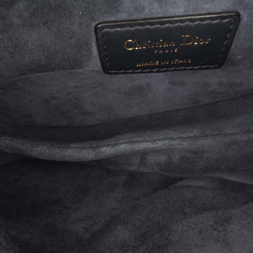 Dior Mini Velvet Crystal Embellished Saddle Bag Blue Velvet Good condition - Model View