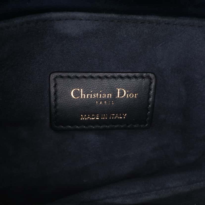 Dior Mini Velvet Crystal Embellished Saddle Bag Blue Velvet Good condition - Box View