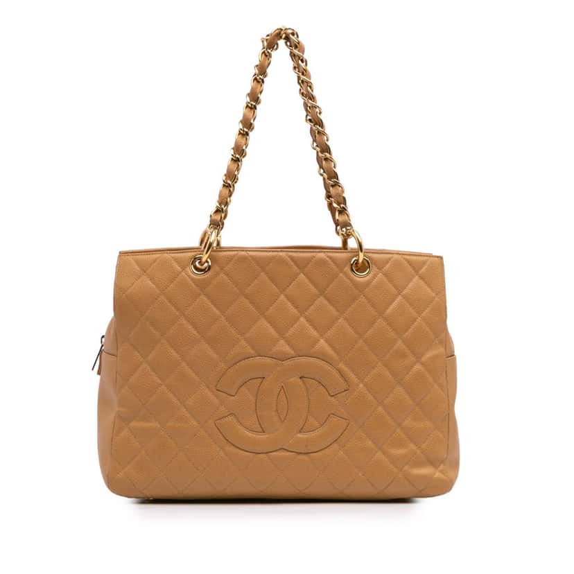 Chanel Grand CC Caviar Timeless Tote Brown Leather Good condition - Front View