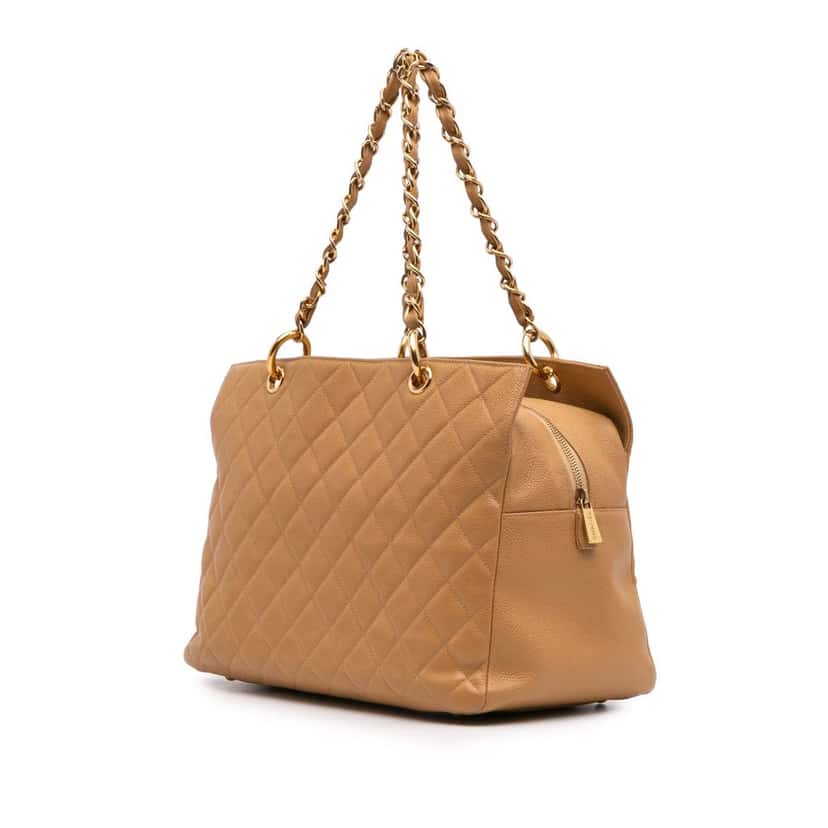 Chanel Grand CC Caviar Timeless Tote Brown Leather Good condition - Back View