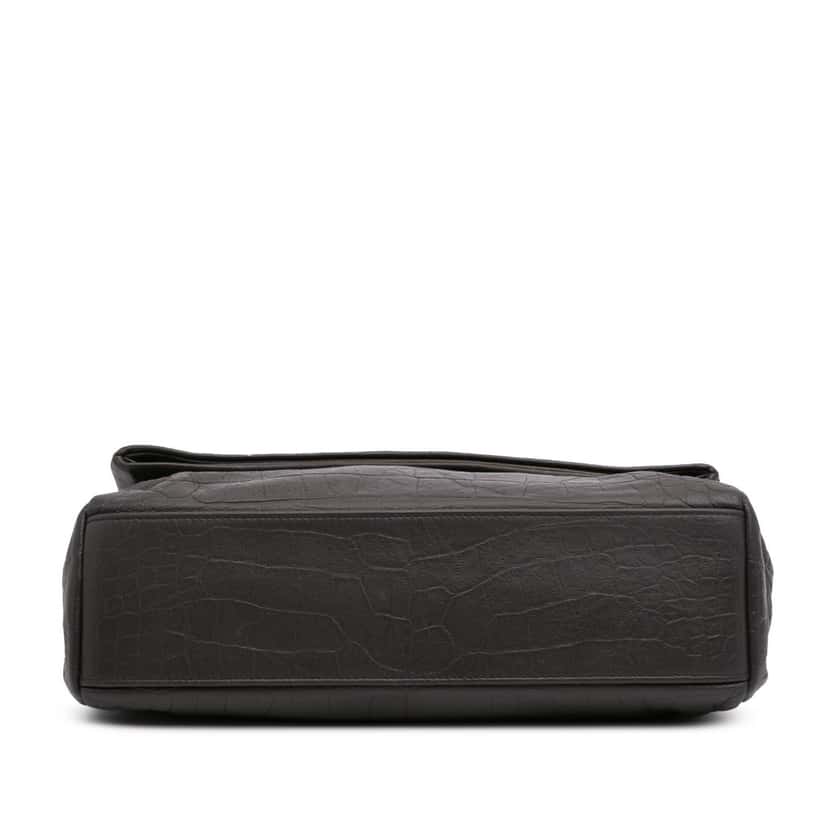 Saint Laurent Medium Croc Embossed Calfskin Monogram West Hollywood Crossbody Grey Leather Good condition - Inside View
