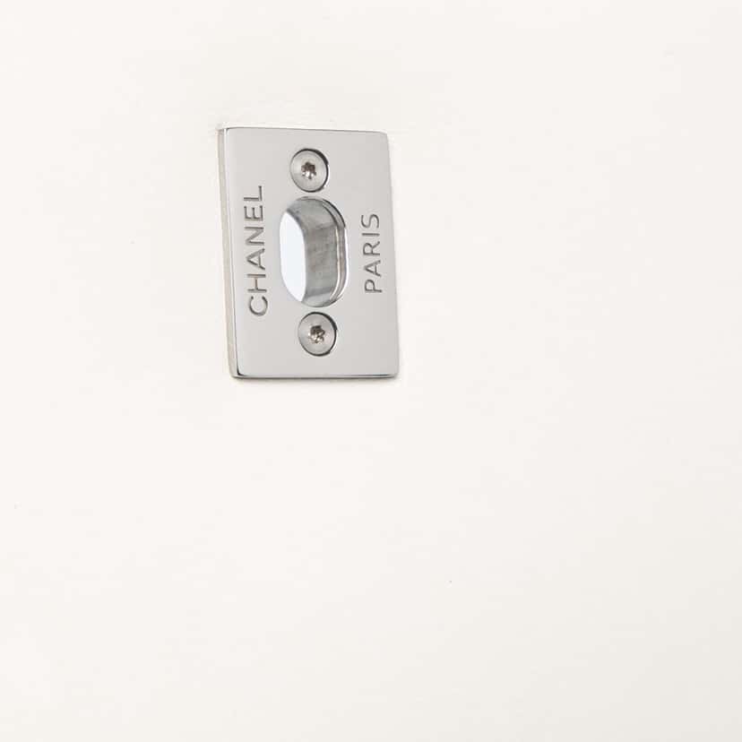 Chanel Mini Quilted Lambskin Chain Rows Flap White Leather Very good condition - Box View