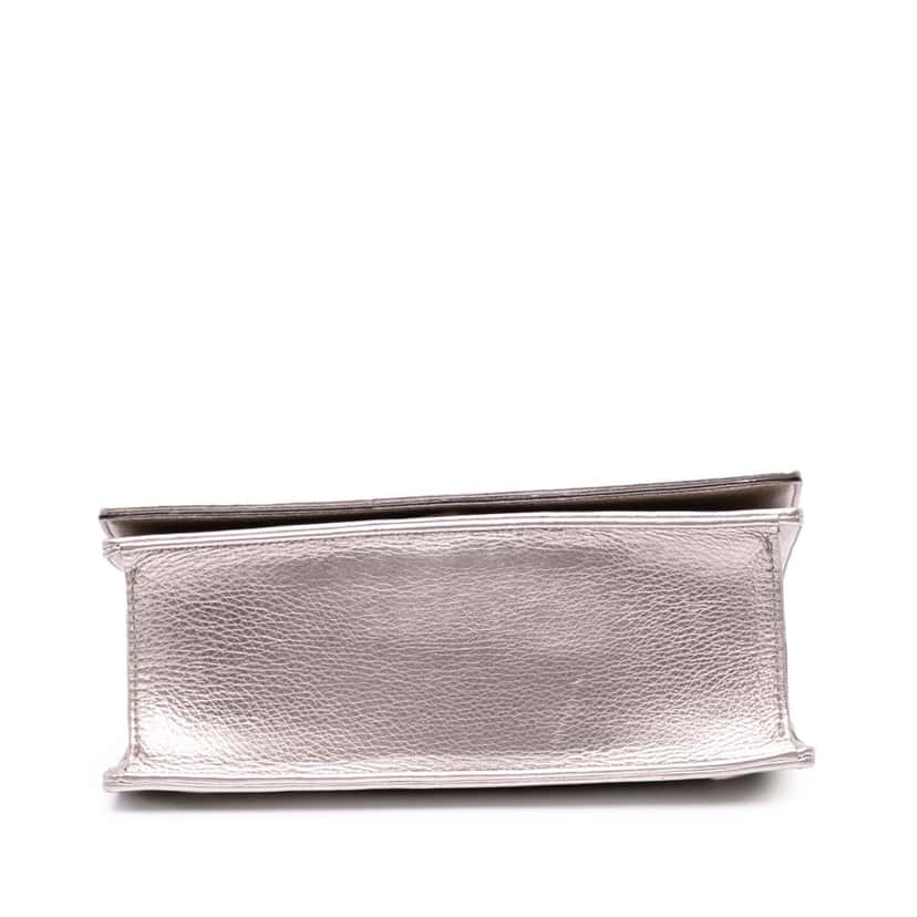 Dior Medium Metallic Grained Calfskin Diorama Flap Gold Leather Good condition - Inside View