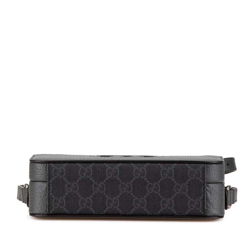 Gucci GG Supreme and Leather Cut Out Interlocking G Crossbody Grey Canvas Good condition - Inside View