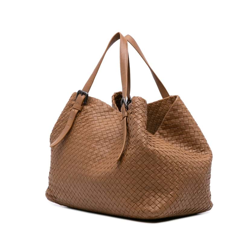Bottega Veneta Large Nappa Intrecciato Cesta Tote Brown Leather Good condition - Back View