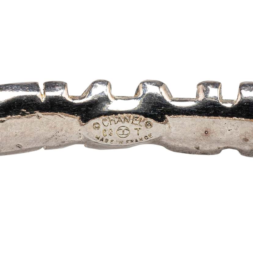 Chanel Silver Plated Enamel Logo Bracelet Silver Silver Good condition - Model View