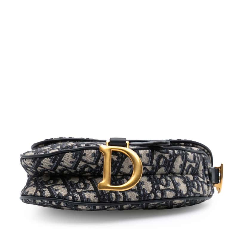 Dior Mini Oblique Canvas Saddle Bag Blue Canvas Good condition - Inside View