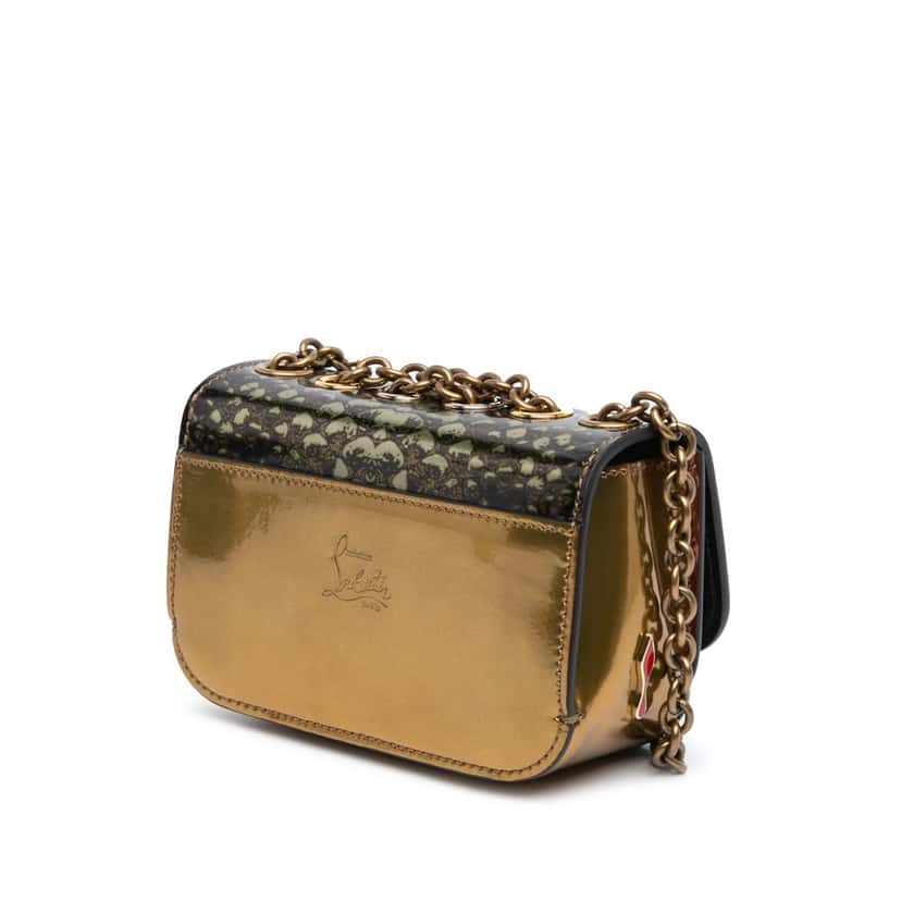 Christian Louboutin Mini Printed Calfskin Sweet Charity Crossbody Green Leather Good condition - Back View