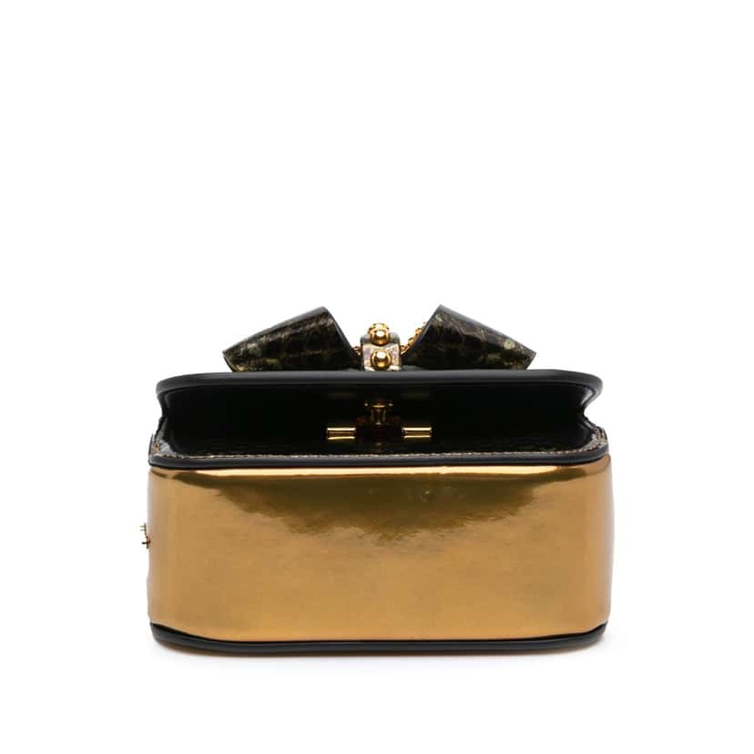 Christian Louboutin Mini Printed Calfskin Sweet Charity Crossbody Green Leather Good condition - Inside View
