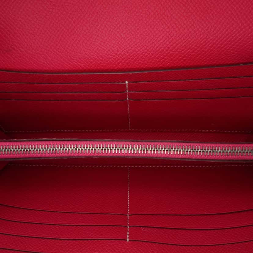 Hermès Epsom Kelly Longue Wallet Pink Leather Good condition - Model View