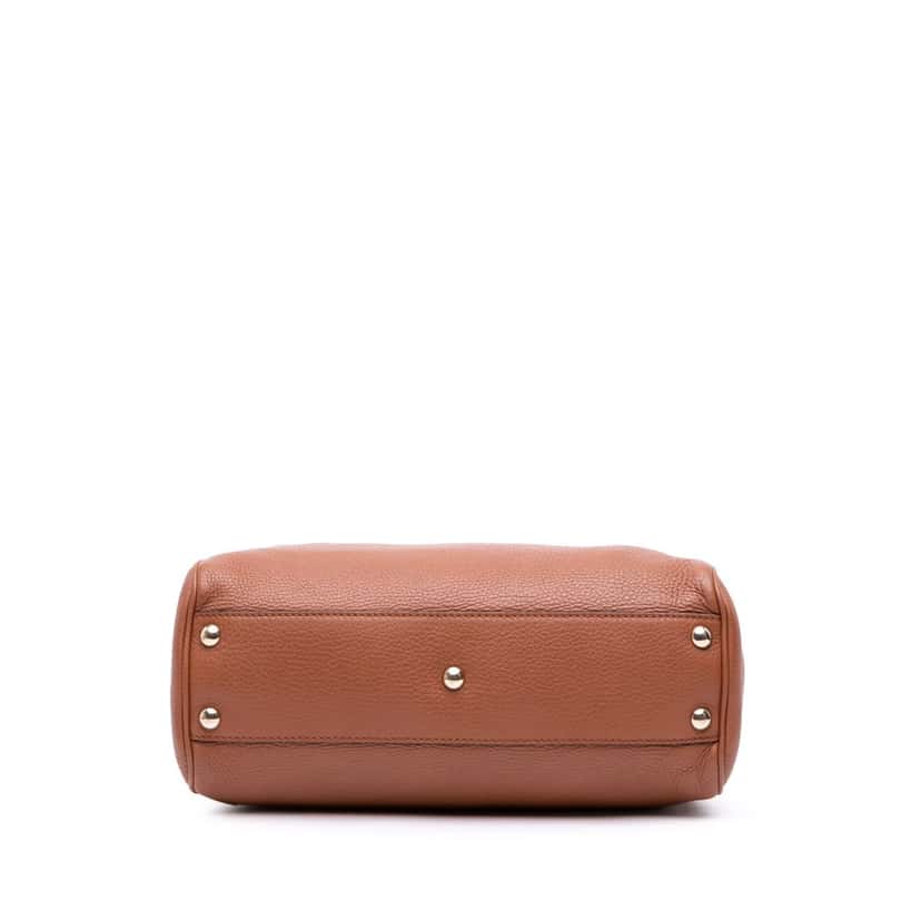 Gucci Small Calfskin Bamboo Shopper Satchel Brown Leather Good condition - Inside View
