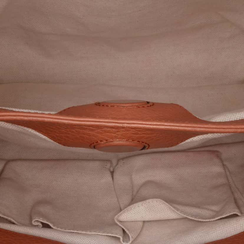 Gucci Small Calfskin Bamboo Shopper Satchel Brown Leather Good condition - Model View