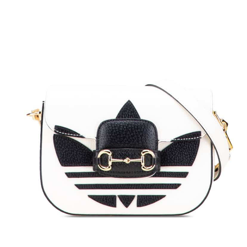 Gucci Adidas Leather Horsebit 1955 Crossbody White Leather Good condition - Front View