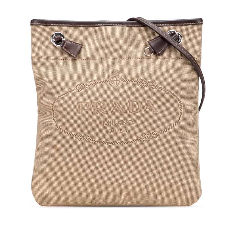 Prada Canvas Canapa Logo Crossbody Brown Canvas Very good condition - Front View