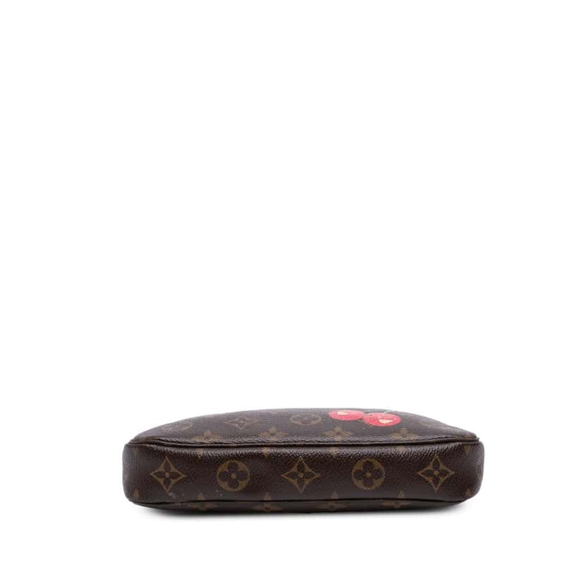 Louis Vuitton Takashi Murakami Monogram Cherry Pochette Accessoires Brown Canvas Good condition - Inside View