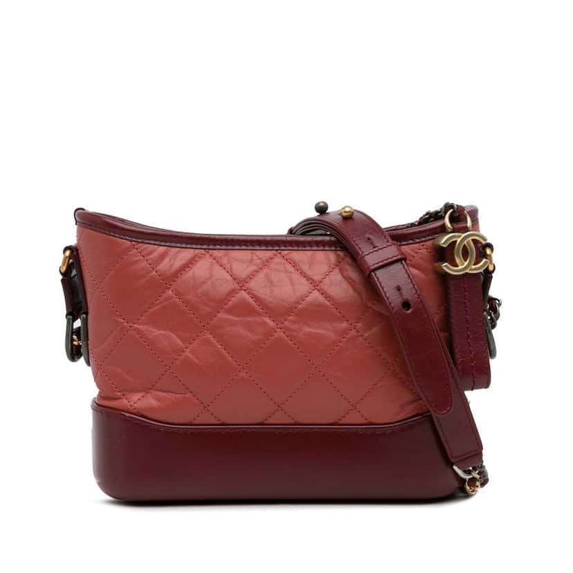 Chanel Small Chevron Lambskin Gabrielle Crossbody Red Leather Good condition - Front View