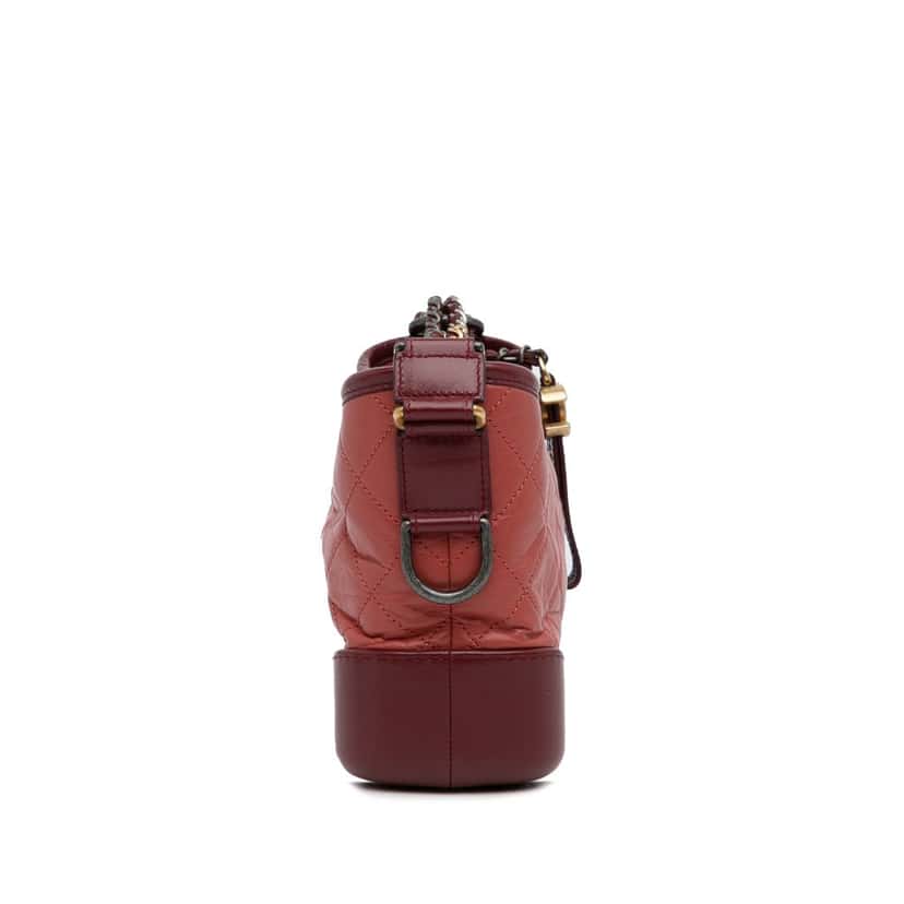 Chanel Small Chevron Lambskin Gabrielle Crossbody Red Leather Good condition - Inside View