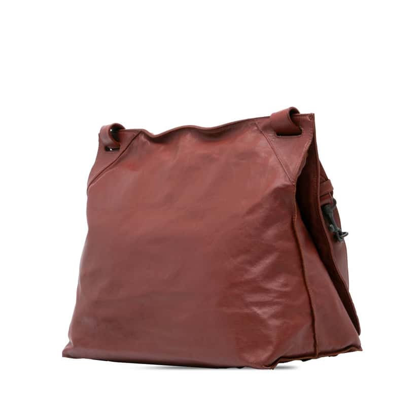 Bottega Veneta Nappa Intrecciato Flap Crossbody Red Leather Good condition - Back View