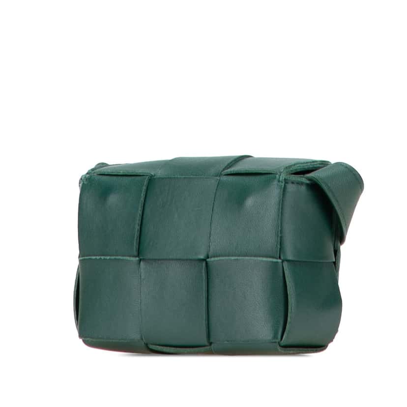 Bottega Veneta Candy Nappa Intrecciato Cassette Crossbody Green Leather Good condition - Back View