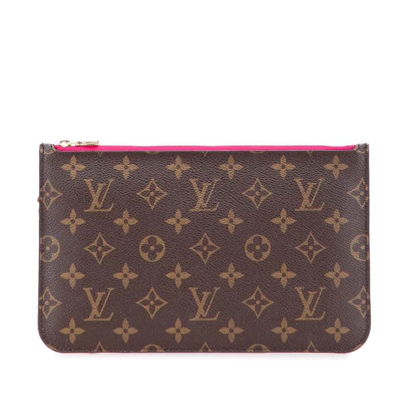 Louis Vuitton Monogram Neverfull Pouch Brown Canvas Good condition - Front View