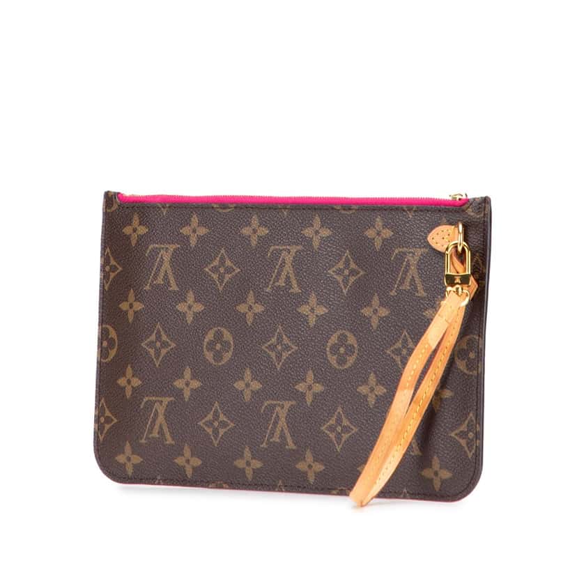 Louis Vuitton Monogram Neverfull Pouch Brown Canvas Good condition - Back View