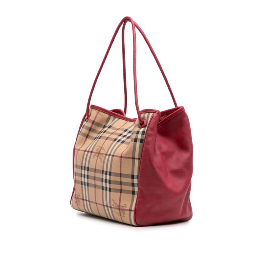 Burberry Small Haymarket Check Coated Canvas Canterbury Tote Brown Canvas Good condition - Back View